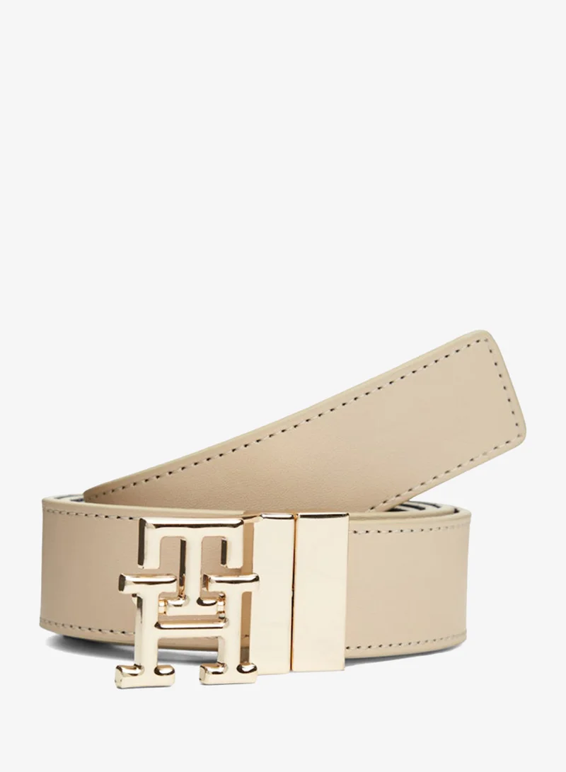 تومي هيلفيغر حزام جلد قابل للعكس بإبزيم بشعار